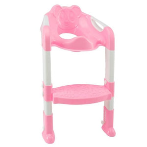 Folding Baby Toilet Training Potties Seats with Adjustable Ladder Infant Safety Handle Potty Urinal Children Plastic Toilet Seat