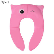 Load image into Gallery viewer, Folding Baby Toilet Training Potties Seats with Adjustable Ladder Infant Safety Handle Potty Urinal Children Plastic Toilet Seat
