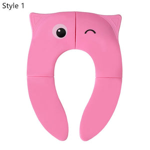 Folding Baby Toilet Training Potties Seats with Adjustable Ladder Infant Safety Handle Potty Urinal Children Plastic Toilet Seat