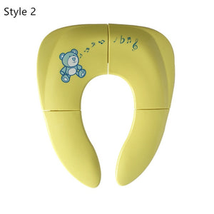 Folding Baby Toilet Training Potties Seats with Adjustable Ladder Infant Safety Handle Potty Urinal Children Plastic Toilet Seat