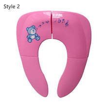 Load image into Gallery viewer, Folding Baby Toilet Training Potties Seats with Adjustable Ladder Infant Safety Handle Potty Urinal Children Plastic Toilet Seat
