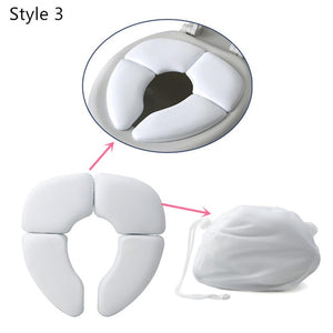Folding Baby Toilet Training Potties Seats with Adjustable Ladder Infant Safety Handle Potty Urinal Children Plastic Toilet Seat
